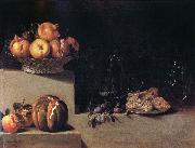 HAMEN, Juan van der Still life wtih Fruit and Glassware painting